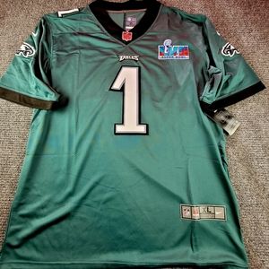 Philadelphia Eagles Jalen Hurts home green stitched SB patch Jersey NWT